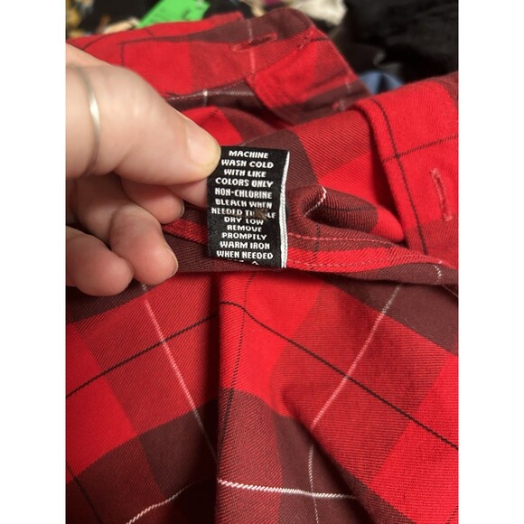 Cookies Flannel Shirt Mens Small Plaid Colorblock Button Up Shacket Winter Cozy - Picture 10 of 10